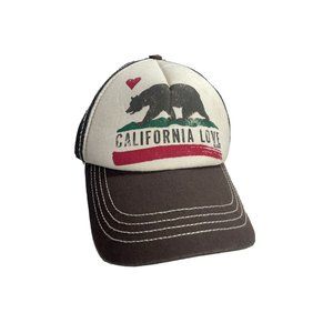 Billabong California Love Bear Snapback Cap Gray Mesh Trucker Hat